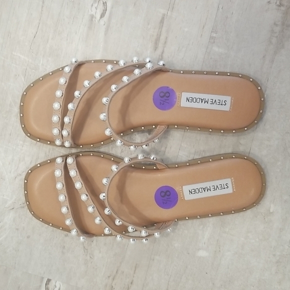 💕STEVE MADDEN💕 Zildam Embellished Sandals ~ Brown/Tan 8.5 NWT - Picture 2 of 7